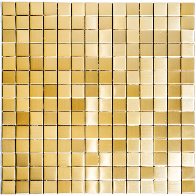 Glomesh Gold Brushed Mosaic Tile